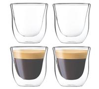 Youngever 4 Paquetes 85ML Tazas de Espresso, Vasos de Café Doble, Tazas de Café de Vidrio