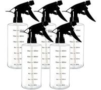 Youngever 5 Paquetes 500ML Botellas de Spray Plástico Vacías, Botella de Pulverización Plástico, Botellas de Spray Plástico para Soluciones de Limpieza (Long, Black Sprayer)