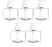 Youngever 6 Paquetes 250ML Botellas de Bomba de Plástico, Botellas de Bomba Rellenables de Plástico con Cierre de Viaje (Square)