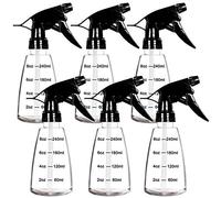 Youngever 6 Paquetes 250ML Botellas de Plástico Spray, Botella de Pulverizador, Botellas de Spray Para el Cabello y Soluciones de Limpieza (Black Spray)