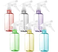 Youngever 6 Paquetes 250ML Botellas de Plástico Spray, Botella de Pulverizador, Botellas de Spray Para el Cabello y Soluciones de Limpieza, 6 Colores (Long)