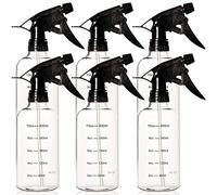 Youngever 6 Paquetes 350ML Botellas de Plástico Spray, Botella de Pulverizador, Botellas de Spray Para el Cabello y Soluciones de Limpieza (Largo Redondo, Transparente )