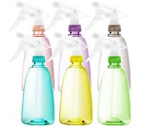 Youngever 6 Paquetes 500ML Botellas de Plástico Spray, Botella de Pulverizador, Botellas de Spray Para el Cabello y Soluciones de Limpieza, 6 Colores (Triangle)