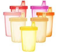 Youngever 7 Paquetes Vasos para Bebés Plástico, Tazas para Niños Plástico, Vaso Boquilla (Pink)