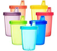 Youngever 7 Paquetes Vasos para Bebés Plástico, Tazas para Niños Plástico, Vaso Boquilla (Rainbow)