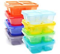 Youngever 8 Paquetes Caja Bento, Caja de Almuerzo, Contenedor de Preparación de Comida, Contenedor de Bocadillos, 4 Compartimiento (Rainbow)