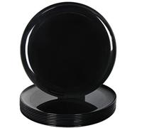 Youngever 9 Paquetes 25CM Platos Grandes de Plástico, Platos de Mesa (Black)