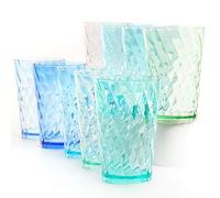 Youngever 9 Paquetes 600ML Vasos de Plástico pare Agua, Vasos Irrompibles Plástico (Twist)
