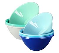 Youngever 9 Paquetes Cuenco Plastico 1L, Cuencos Grandes pare Cereales, Cuencos Grandes pare Sopa, 9 Colores (Coastal)