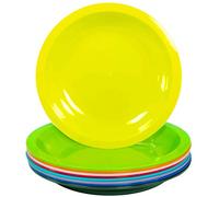 Youngever 9 Paquetes Pequeños Platos de Plástico de 20CM, Platos pare Niños (Rainbow)