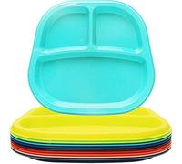 Youngever 9 Paquetes Platos Divididos para Niños de Plástico, Platos de Bebe (Rainbow)