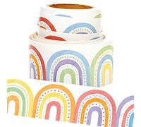 Youngever Bordes para tablón de anuncios de 16 m para decoración de aula, diseño de arco iris