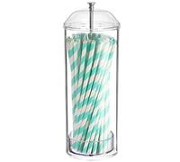 Youngever Dispensador de pajitas, soporte de plástico con tapa