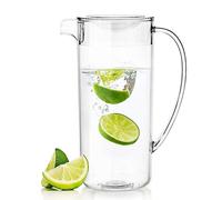 Youngever Jarra de Agua de Plástico 2L Con Tapa, Jarra Agua Cristal con Tapa, Jarra Grande de Plástico Transparente para Té Helado, Sangría, Limonada y Más