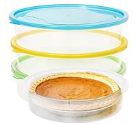 Youngever Paquete de 3 recipientes para tartas, contenedores de almacenamiento de alimentos de plástico transparente, contenedor para tartas frescas
