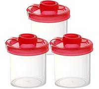 Youngever Paquete de 3 saleros y pimenteros de plástico, recipientes transparentes para sal y pimienta con tapa, tarro de especias de plástico, dispensador de especias (tamaño mediano)