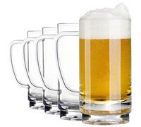 Youngever Paquete de 4 vasos de cerveza de 16 onzas, tazas de cerveza de plástico reutilizables