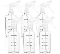 Youngever Paquete de 6 botellas de plástico vacías con medición, botellas de spray para soluciones de limpieza y cabello (12 oz)