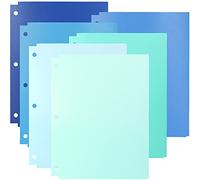 Youngever Paquete de 6 carpetas de plástico resistente con dos bolsillos, divisores de carpeta con bolsillo, 3 agujeros con muescas, carpetas de carpeta