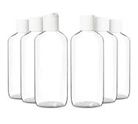 Youngever Paquete de 6 recipientes vacíos de 500 ml con tapa de disco blanco, botellas de plástico con tapa abatible superior de disco, botellas de cosméticos recargables, recipientes para apretar