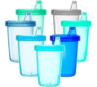 Youngever Paquete de 7 vasos reutilizables para niños, colores surtidos (costero)