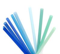 Youngever Paquete de 9 pajitas de silicona reutilizables, pajitas de silicona flexibles de 7 pulgadas (color costero)