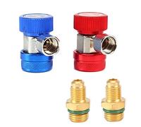 Youngine Adaptador de Acoplamiento rápido R134A Accesorios Adaptadores Acondicionador de Aire Alto y bajo Manguera Manguera de conversión Kit, 1/4 "SAE HVAC