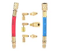Youngine Kit de refrigeración para aire acondicionado R134A R12, herramienta de conversión de juego de manguera de conector de 8 piezas