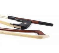 YoungMonic Arco vertical de 3/4 para contrabajo de madera de Brasil, arco alemán natural sin blanquear Mongolia, pelo bien equilibrado (01)