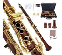 YoungMonic Clarinete B-Flat de gama alta con precisión de palisandro/madera de goma, diseño de alta calidad (palisandro y oro)