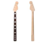 YoungMonic Cuello de guitarra bajo P sin terminar de 20 trastes de 34 pulgadas, diapasón de palisandro, bloque de incrustaciones de bloque de guitarra DIY (20 trastes de 34 pulgadas)