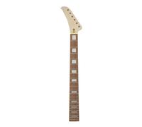 YoungMonic Cuello de guitarra invertido de 24 trastes, 64.8 cm, diapasón de ébano, con incrustaciones de puntos, perno en piezas de guitarra sin terminar