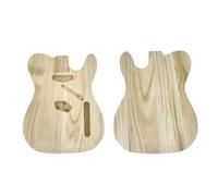 YoungMonic Cuerpo de guitarra eléctrica en blanco de paulownia sin terminar, cuerpo ligero en forma de barril, talón de cuello atornillado para proyectos de guitarra personalizados (estilo 1)