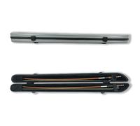 YoungMonic Estuche gris de fibra de carbono para arco de violín, capacidad para 2 arcos con correa para el hombro (01)