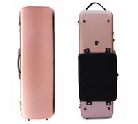 YoungMonic Estuche para violín de tamaño completo 4/4, de fibra de carbono, rectangular, con código de bloqueo, ligero, colorido, con correa fuerte, bolsa para violín, Oro rosa con cerradura de código
