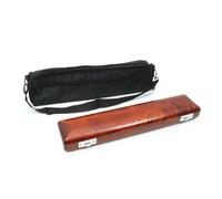 YoungMonic Funda de madera maciza roja para flautas de 16/17 agujeros con correa ajustable para el hombro y bolsa suave de tela Oxford