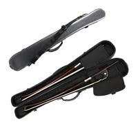 YoungMonic Funda vertical de nailon y fibra de carbono para arco de bajo con capacidad para 2 bolsas de arco para cajas alemanas de arco de bajo (fibra de carbono negra)