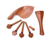 YoungMonic Juego de 1 juego de clavijas de afinación para violín 4/4 con reposabrazaderas, afinador fino, accesorios para violín hechos a mano (madera de rama agria)