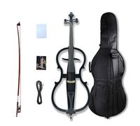 YoungMonic Juego de violonchelo eléctrico de tamaño completo 4/4 para principiantes (incluye bolsa ligera para violonchelo, auriculares estéreo, lazo de violonchelo premium, puente, colofonia) para