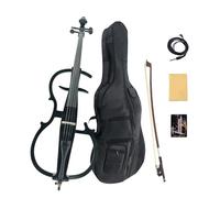 YoungMonic Juego de violonchelo eléctrico de tamaño completo 4/4 para principiantes (incluye bolsa ligera para violonchelo, auriculares estéreo, lazo de violonchelo premium, puente, colofonia) para