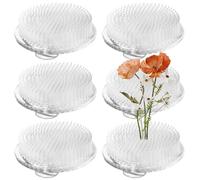 YOUNGSAY Kenzan - Juego de 6 erizos redondos de plástico Ikebana de 7 cm, transparente Ikebana Kenzan con 3 ventosas, juego de flores Kenzan para manualidades de flores