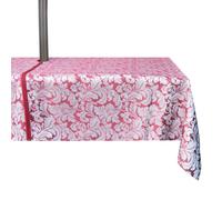 Youngseahome Damasco Mantel al aire libre resistente al agua tela de poliιster cubierta de mesa con cremallera agujero para paraguas para jardνn