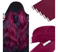 YoungSee Extensiones adhesivas de pelo real magenta, 55 cm, color magenta, 25 g, Invisible Tape in Extensions de pelo real Remy Tape Extensions Extensiones de pelo real 530