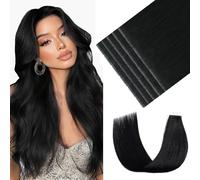 Youngsmile Banda de inyección en cabello real, #1 negro profundo, 35 cm, Invisible Edge Injected Tape in Inyected Hair Injected Injected, 20 unidades 30 gramos, Remy Virgin Hair ins (#1,14 pulgadas)