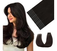 Youngsmile Cinta invisible en cabello real, #2 color marrón oscuro, natural e invisible, cinta para inyección, en extensiones de cabello real, 20 unidades de 35 g, 40 cm, sin costuras Remy (#2,16