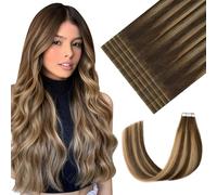 Youngsmile Extensiones de cinta de inyección, pelo humano, marrón, balayage, color marrón degradado, rubio caramelo Remy, 45 g, 20 unidades, #4/27/4, 50 cm (#4/27/4, 20 pulgadas)