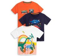 YoungSoul Camisetas Manga Corta Niños Paquete de 3 Verano Camiseta de Dinosaurio Niño Bebé, Dino 2, 3-4 años/Tamaño 4T