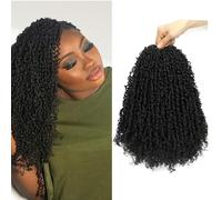 Youngther Yanky Twist - Pelo de ganchillo de 8 pulgadas, paquete de 6 unidades, pretrenzado, esponjoso, corto, Passion Twist para mujeres negras, pelo de ganchillo suave preenrollado para niños