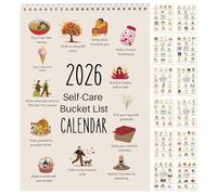 Youngwier Calendario Familiar 2026 Con Lista De Deseos, 29.7 X 21cm Calendarios De Pared Encuadernados Con Alambre En De 12 Meses, Calendario De Pared Papel De Acuarela 2026 Para Planificar