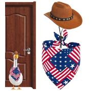 Youngwier Conjunto de Disfraces de Gansos para el Día de la Independencia - Traje de Animales con Bandera | Disfraz De Ganso Adorable Para Decoración De Jardín Fiestas Navideñas Porche Accesorios